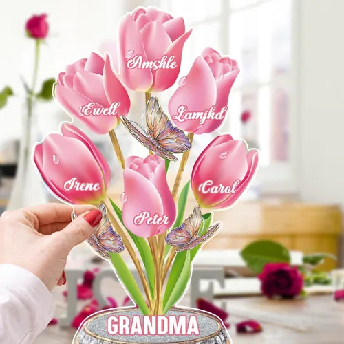 Miniatura 3 de Placa acrílica personalizada de narcisos con nombre del niño, cada rosa sostiene una pieza de tu corazón, letrero de mariposas y flores, placa plana