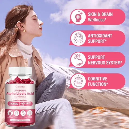 Miniatura 4 de Paquete de 2 gomitas liposomales de ácido alfa lipoico de 2000 mg, complejo ALA de alta potencia, biotina y benfotiamina para antioxidante, salud