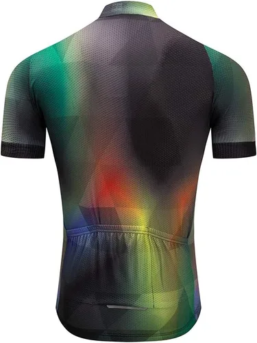 Miniatura 2 de Weimostar Hombre Ciclismo Jersey Manga Corta Bicicleta Ropa Multicolor Diamante