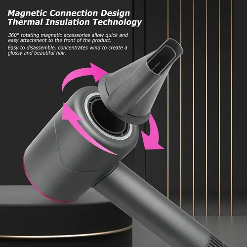 Miniatura 5 de Secador de pelo con difusor, secador iónico negativo con motor sin escobillas de 110, 000 RPM, secador de pelo de control térmico de alta velocidad