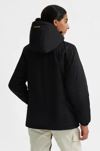 Miniatura 4 de GEMYSE Chaqueta de esquí para mujer, abrigo impermeable para invierno, impermeable, para snowboard, con capucha, rompevientos