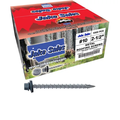 Miniatura 45 de 10 tornillos para techos de metal gris ABC de 2-1/2 pulgadas, cabezal de arandela hexagonal, arranque automático/roscado, arandela EPDM. 1 bolsa