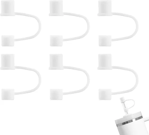 Miniatura 12 de Paquete de 6 Cubrepajitas, Adecuadas para Todas las Tazas con un Diámetro de Pajita de 0.31in/8mm, Tapas de Silicona a Prueba de Polvo