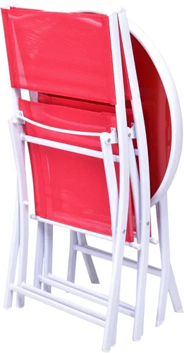 Miniatura 6 de Giantex Juego de mesa de bistró, juego de 3 piezas para patio, mesa y sillas plegables al aire libre, juego de comedor plegable para patio, juego
