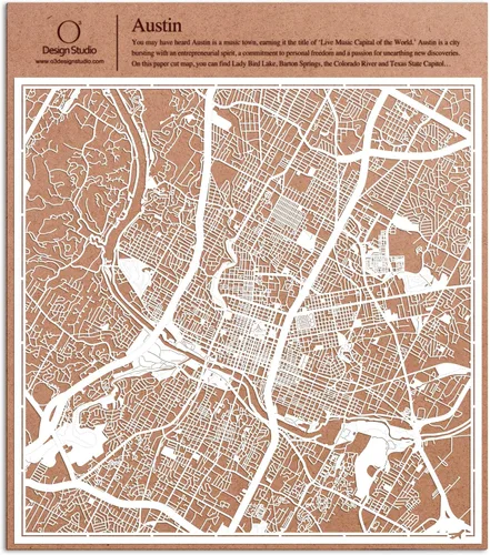 Miniatura 76 de O3 Design Studio Aberdeen - Mapa de papel cortado en papel blanco de 12 x 12 pulgadas