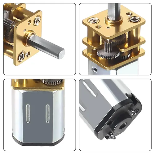 Miniatura 3 de 3 piezas DC 12V 1000RPM N20 Motor de reducción de velocidad de par de torsión de 0.118 in Mini motor de engranajes de metal con caja de engranajes