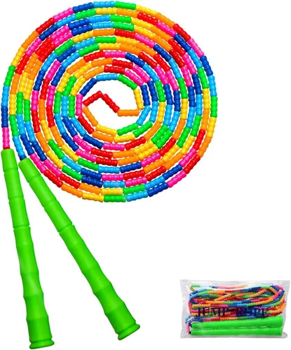 Miniatura 11 de Cuerda de saltar doble holandesa larga de 16 pies, 1 paquete/2 unidades, cuerda de saltar ajustable suave con cuentas para niños y adultos, lo