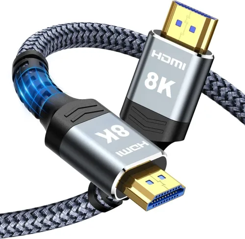 Miniatura 15 de Highwings - Cable HDMI de 8K a 60 Hz, 10 pies / 3 metros, 48 Gbps, cable HDMI de nailon trenzado de ultra-alta velocidad, 4K a 120 Hz, 144 Hz, RTX