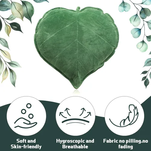 Miniatura 4 de Yookeer 2 piezas de almohadas en forma de hoja 3D con hojas de planta decorativas para sofá, sala de estar, dormitorio, sofá, decoración del hogar