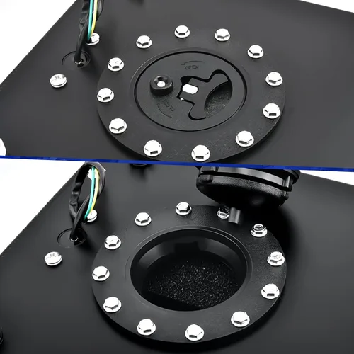 Miniatura 5 de Tanque de gas para celdas de combustible de 2.5 galones 10L universal con remitente de nivel, tanque de combustible de aluminio pulido para carreras