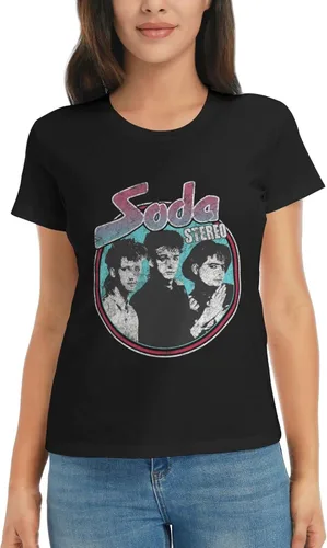 Miniatura 6 de Soda Stereo T Shirt Womens Summer Tee Casual Short Sleeve T-Shirts