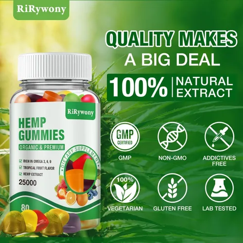 Miniatura 6 de 3 Packs Hemp Gummies for Sleep, Pain, Anxiety Relaxation and Peace, High Potency Edible Gummies Extra Strength Organic Hemp Oil Extract Vegan Bear