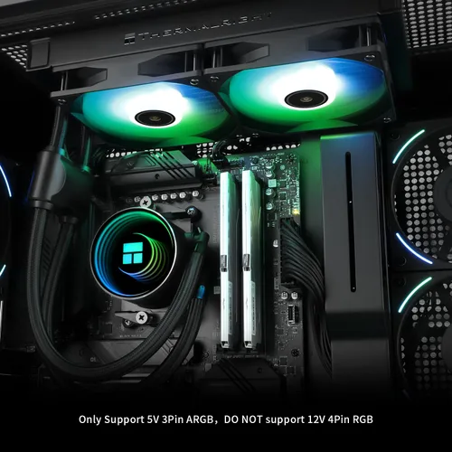 Miniatura 6 de Thermalright Frozen Notte 240 Black ARGB V2 Enfriador de CPU por Refrigeración Líquida, Especificaciones del Enfriador de CPU 240Black, Ventiladores
