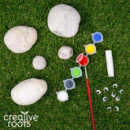 Miniatura 2 de Creative Roots Pinta tus propias mascotas de roca de Horizon Group USA, 6 colores, pincel de pintura, ojos ondulados y pegamento incluidos