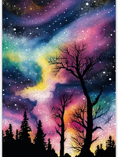CoHraeu Kits de pintura de diamantes en D para adultos, kits de pintura de diamantes de árbol de estrella, arte de gemas de diamante para decoración
