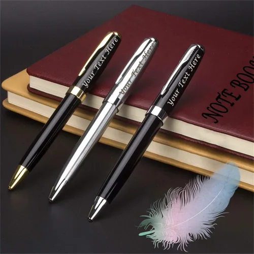 Miniatura 5 de Bolígrafos personalizados, estuche para bolígrafos grabado personalizado para hombres, bolígrafos Twist Action 0.7, juego de bolígrafos de Negro
