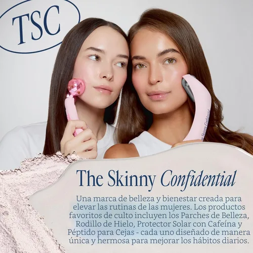Miniatura 6 de The Skinny Confidential Rodillo de hielo para cara, rodillo de hielo de acero inoxidable para reducir la hinchazón, el enrojecimiento y los dolores