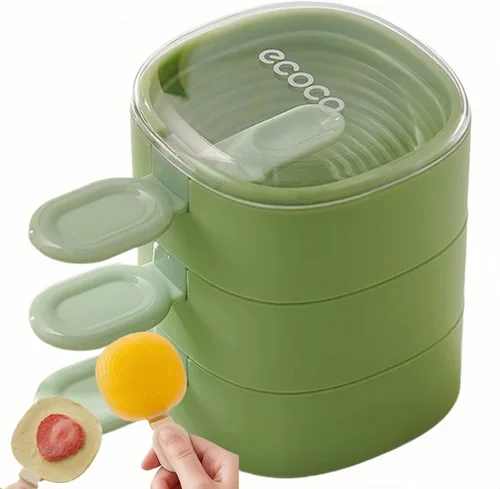 Miniatura 10 de AuraGlor Juego de 3 moldes para paletas con palillos, 3 piezas de silicona para hacer helados, moldes de helado congelados, accesorios de cocina