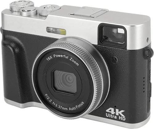 Miniatura 4 de Cámara digital para fotografía, cámara de vlogging 4K, cámara retro compacta de zoom digital de 48 MP y 16X, antivibraciones, pantalla de 2.8