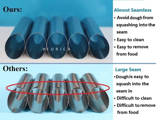 Miniatura 2 de EUICAE Tubos para Cannoli, 5 pulgadas, Grandes, Formas para Cannoli de Acero Inoxidable Antiadherentes, Moldes de Cuerno de Crema para Pastelería