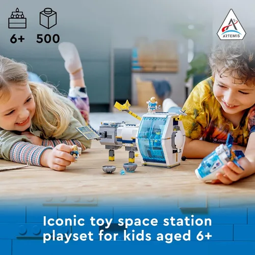 Miniatura 2 de LEGO City Lunar Space Station, 60349 Juguete de construcción inspirado en la NASA, juego de modelos con cápsula de acoplamiento, laboratorios y 5