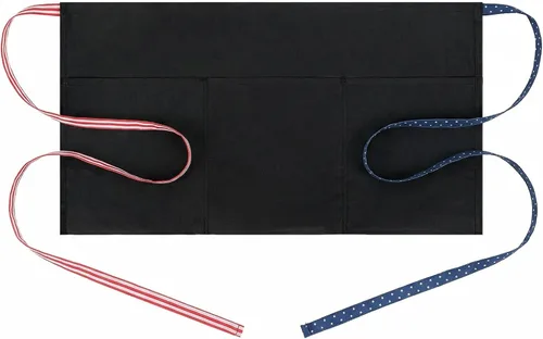 Miniatura 17 de Delantal de cintura BOHARERS con 3 bolsillos - Negro Delantales cortos de camarera, camarero, servidor
