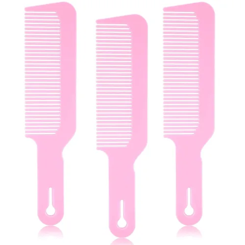 Miniatura 11 de Boao Peines de peluquero de 3 piezas con parte superior plana, corte de pelo para corte de pelo para corte plano y cortadora (negro)