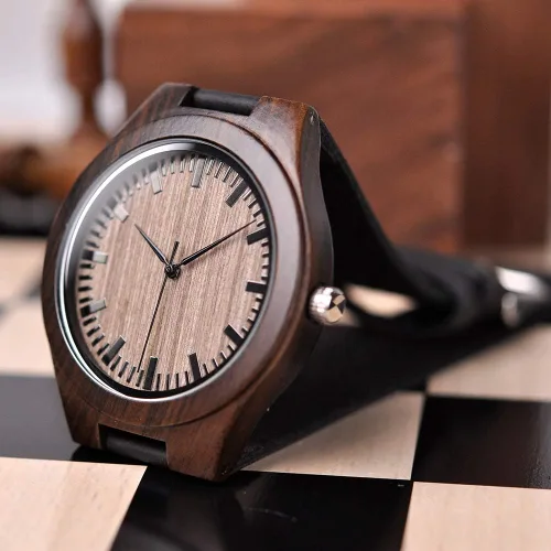 Miniatura 4 de Reloj de pulsera en madera con mensaje gravado personalizado para hombre, regalo para esposo, novio, padre, hijo, familiares y amigos