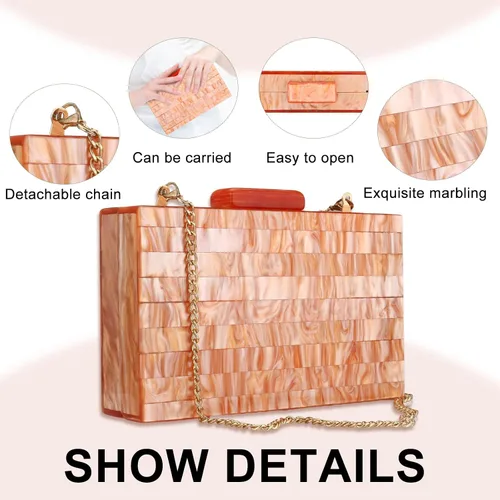 Miniatura 5 de Acrylic Clutch Bag Women'S Evening Handbag Plexiglas Box Crossbody Bag