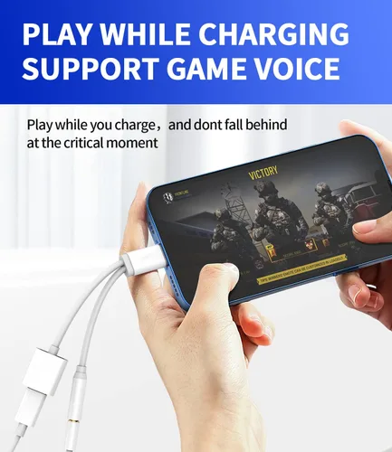 Miniatura 2 de Zoyuzan Adaptador AUX para iPhone, paquete de 2, Lightning a auxiliar de 0.138 in, audio certificado, doble funcionalidad, pequeño y portátil