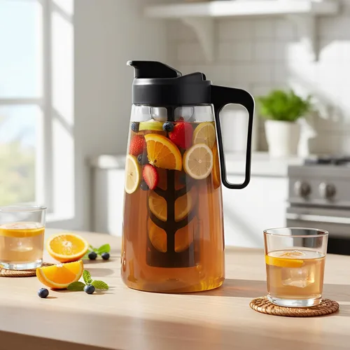 Miniatura 9 de Sivaphe Cafetera grande de hielo frío de 64 onzas, jarra Traitan Safty Traitan, a prueba de fugas, método de cafetera caliente helada, 2 cuartos