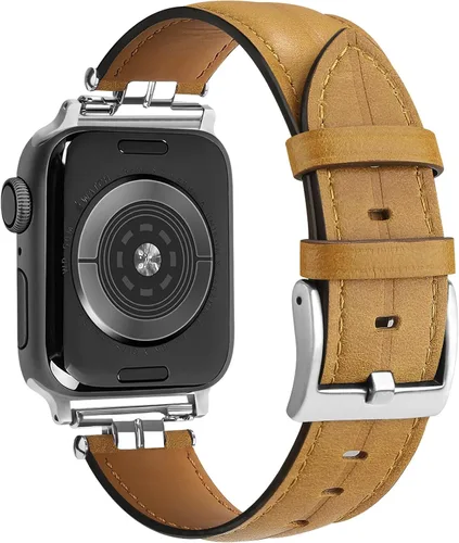 Miniatura 11 de Correa de cuero compatible con correas de Apple Watch para hombres de 38/40/41/42/44/45/46/1.929 in, correa de cuero genuino para iWatch Series 10