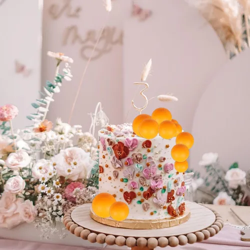 Miniatura 4 de 24 piezas de adornos para pastel con bolas, adornos para pastel con bolas, adornos para pastel con globos de espuma en forma de bola, adornos