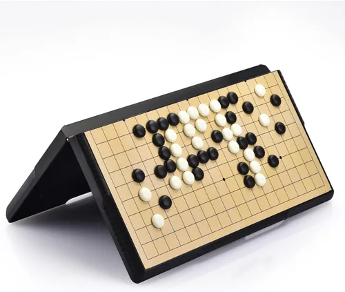 Miniatura 5 de Juego de mesa Go de 19 x 19 pulgadas con tablero de viaje plegable grande (11.3 pulgadas) y piedras de plástico magnéticas juegos de estrategia Weiqi