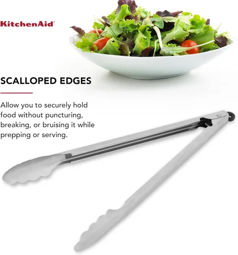 Miniatura 3 de KitchenAid Pinzas largas de acero inoxidable, 14 pulgadas
