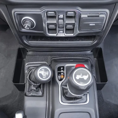 Miniatura 2 de Bandeja organizadora de palanca de cambios de consola central compatible con Jeep Wrangler JL/JLU 2018-2023 2024 2025 2026 y Jeep Gladiator JT Truck