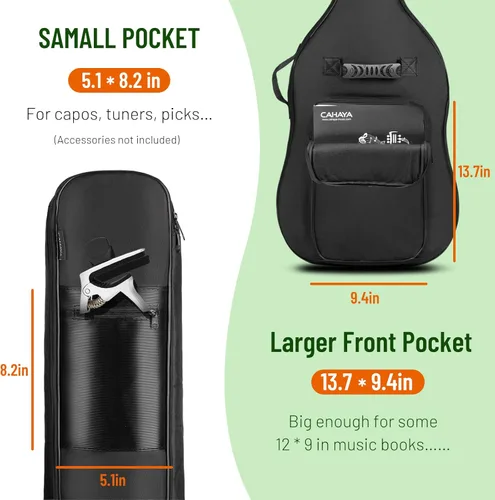 Miniatura 2 de CAHAYA Funda para Bajo Eléctrico con Mochila 0.3 Pulgadas de Acolchado Negro, Mochila Acolchada Blanda Verde CY0292