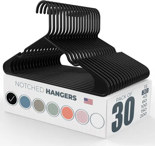 Miniatura 28 de Perchas de plástico gris para ropa Paquete de 200 unidades disponibles para 15, 30, 45, 60, 100, 150, 200 unidades, perchas de plástico