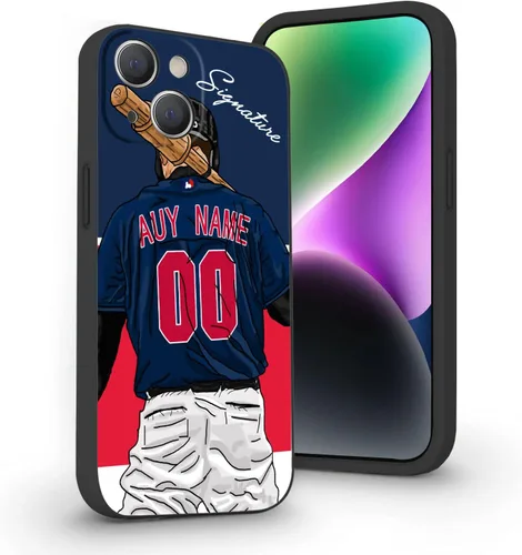 Miniatura 18 de Estuche de Béisbol Personalizado con Nombre y Número de Liquid Silicone para iPhone 17 Air 16 15 Pro Max 14 13 Mini 12 11 Xs Xr SE3 8 7 6 Plus