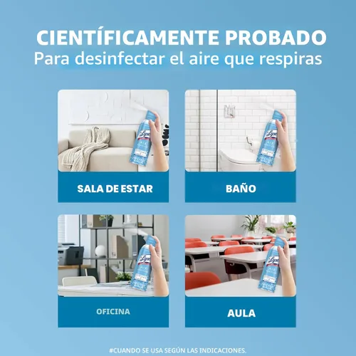 Miniatura 7 de Lysol Air - Desinfectante en aerosol con eliminador de olores para el hogar y la oficina, aerosol desinfectante, alternativa a ambientador, aroma a