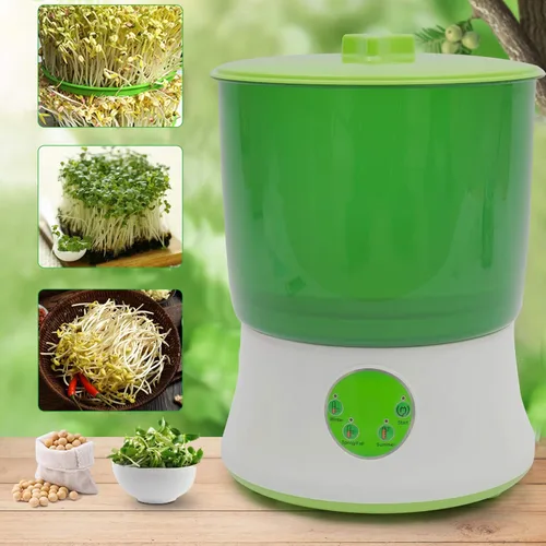 Miniatura 2 de TFCFL Máquina de brotes de frijoles de 2 capas de 20 W, brotador automático de semillas de gran capacidad, herramienta de germinación de cereales