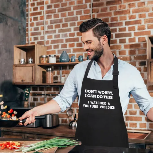 Miniatura 5 de Delantales divertidos para hombres, regalos divertidos personalizados para hombres, delantal de chef para cocinar a la parrilla, regalos