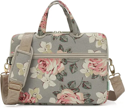 Miniatura 11 de kayond - Bolsa de hombro resistente al agua con patrón de rosa negra para laptop de 12 y 13 pulgadas, funda para laptop de hombro tipo bandolera