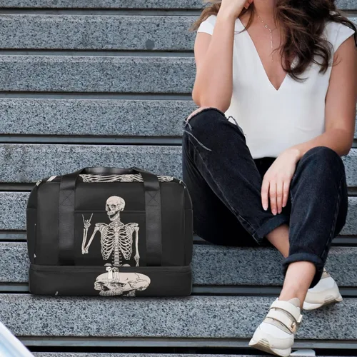 Miniatura 5 de Bolsa de gimnasio deportiva de girasol amarillo con compartimento para zapatos, bolsa de viaje floral con flores para hombres, mujeres, niños
