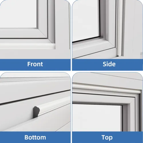 Miniatura 8 de Burletes de Ventana en Forma de Cuña Tira de Sellado para Marco de Puerta 2 Piezas×196 pulgadas Blanco, Espuma Negra Mejorada, Insonorización, Tapón