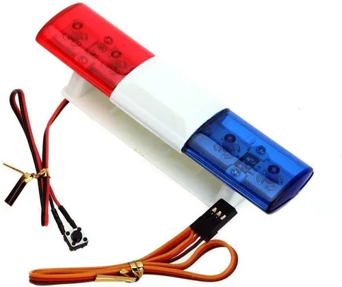 Miniatura 15 de 2 luces LED ultra brillantes de policía, lámpara estroboscópica de flash giratorio, 5 modos para 1/8 1/10 1/14 RC coche extinción de incendios