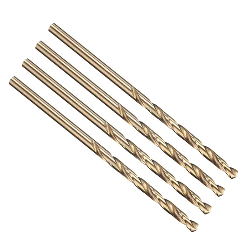 Miniatura 302 de PATIKIL Broca Jobber de 0.039 in, vástago recto M35 cobalto 5% acero de alta velocidad 135° acabado dorado para metal duro de acero inoxidable - 2