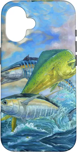 Miniatura 31 de iPhone 13 lindo Mahi Mahi verde pesca atún caso