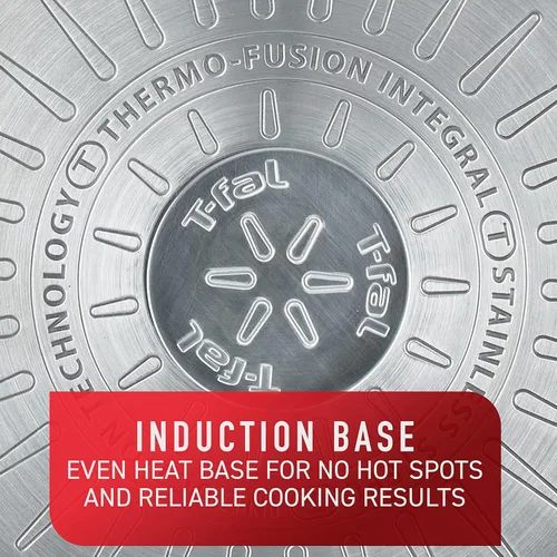 Miniatura 7 de T-fal Juego de utensilios de cocina de acero inoxidable platino con antiadherentes, 12 piezas para horno de inducción, apto para horno de inducción