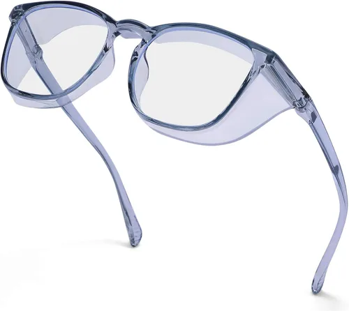 Miniatura 11 de mincl Anteojos de seguridad antivaho antisaliva con protección UV, bloqueo de luz azul, para hombres y mujeres, marco cuadrado, lente transparente